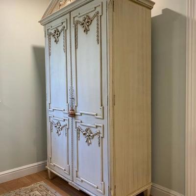 Louis XV Armoire with Wreath and Swag 