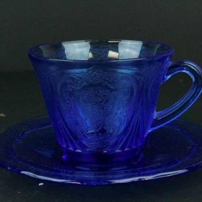 Depression Glass Cup & Saucer