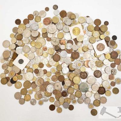 1186: Various Foreign Coins
This collection contains coins from countries such as The Philippines, Mexico, Italy, Japan, Russia, Belgium,...