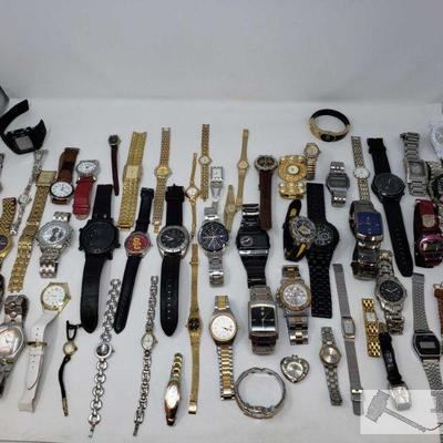 753: Approximately 65 wonderful watches
Several name brand watches such as Aldo, Turnpike, USC, Seiko, The Lakers, Vestal Paul Jazdin,...