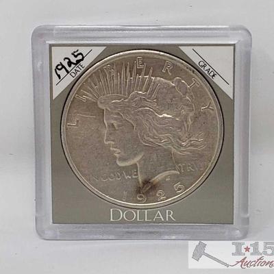 1106: 1923,1925,1927 Peace Silver Dollar Coins
1923,1925,1927 Peace Silver Dollar Philadelphia Mint Coins