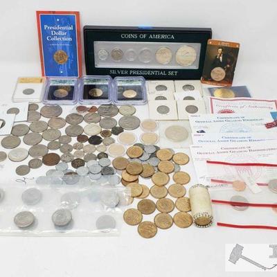 1160: Partial Coins of America Silver Presidential Set, Kennedy Half Dollars, Eisenhower Dollars and more!
Partial Coins of America...