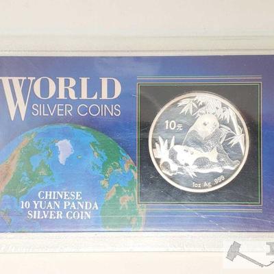 1030: 1ozt. .999 Fine Silver Chinese 10 Yuan Panda Silver Coin
1ozt. .999 Fine Silver Chinese 10 Yuan Panda Silver Coin with Certificate...