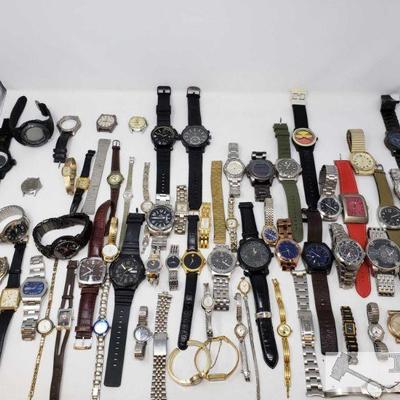 750: Approximately 65 various namebrand watches
Some of these beautiful watches include brands such as Diesel, Movado, Grand Master,...