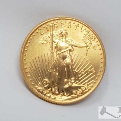 1000: 2000 American Eagle 1/2 Ounce Fine Gold Coin
2000 American Eagle 1/2  Ounce. Fine Gold Coin