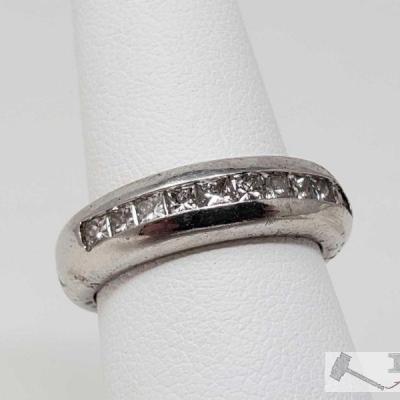 .108: .950 Platinum Channel Set Diamond Band . 15.5g
Weighs approx 15.9g , approx size 6.5
Matching band to lot 107!!