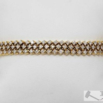235: 14k Diamond Tennis Bracelet, 28.7g
Weighs approx 28.7g