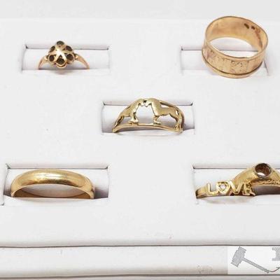 255: Six 14k Gold Rings, 12g
6 Rings Weighs approx 12g Size approx 2 to 9
