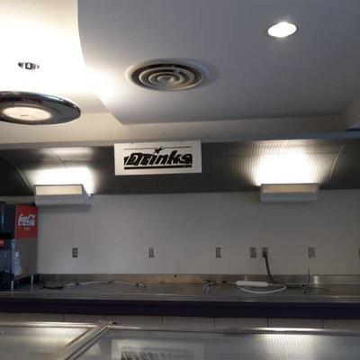 Ceiling Protection Grate w Lighted Drinks Sign