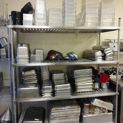 Rolling Commercial Four Shelf Cart Contents Not In ...
