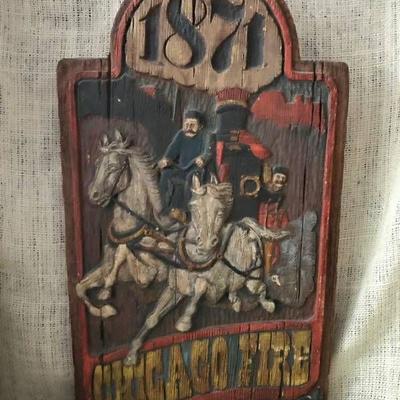 Vintage looking Chicago Fire Wall Decor sign