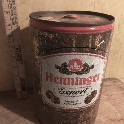Rustic Bar Decor--Henninger Export old Beer Keg