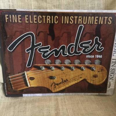 Fender guitar Tin wall sign