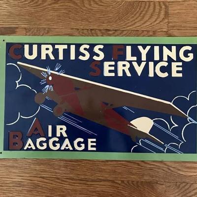 Tin Wall Decor-Curtiss Flying Service--Air Baggage