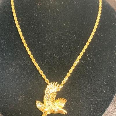 14kt Gold Eagle Pendant Necklace