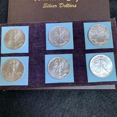 6 U.S. Eagle Fine Silver BU Coins