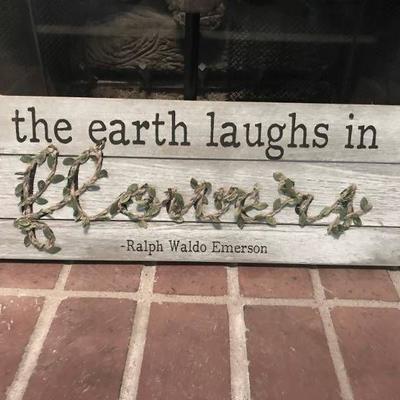 Wood Wall Decor-the earth laughs in flowers. Ral ...