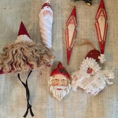 Collection of Santa Ornaments