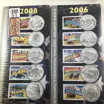 2006 and 2008 statehood quarters and stamps