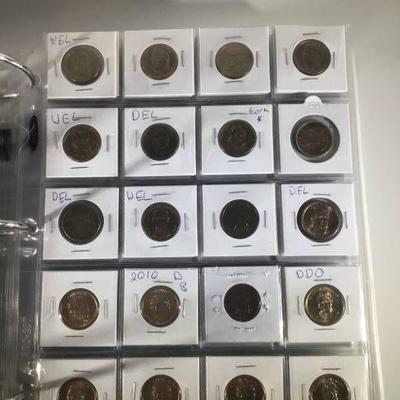 Large coin binder with various United States coins ...