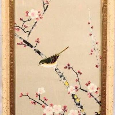 Small Bird on Cherry Blossom Branch - Print