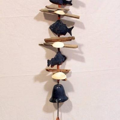 Thora - Wind Chime with Ceramic Fish, Driftwood an ...