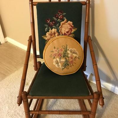 Rocking chair with needlepoint $165