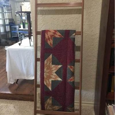 Wooden Ladder with Quilt