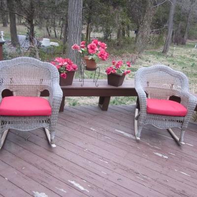Wicker Rocking Chairs Outdoor or Indoor 