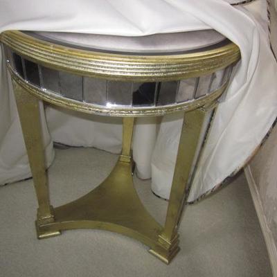 Brass & Mirrored Accent Table 