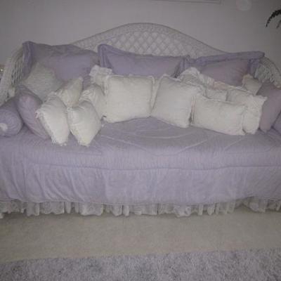 White Wicker Day Bed and Furniture Separates 