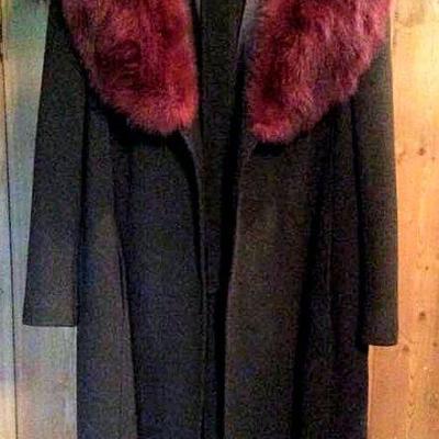 APT008 Cashmere Coat with Fox Fur Collar