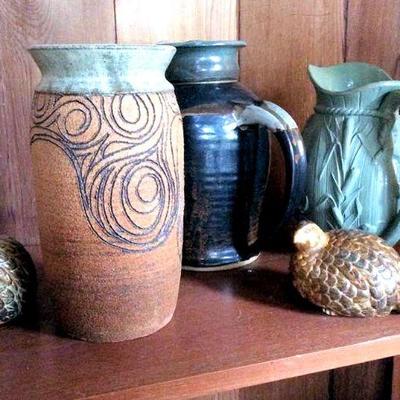 APT031 Trio of Vases & Ceramic Figurines