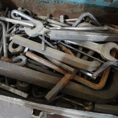 Hand tools in metal box- allen wrenches open end ...