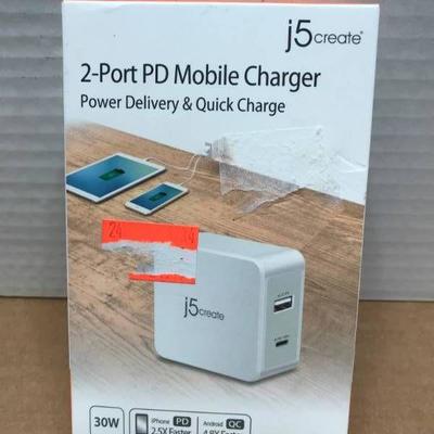 J5 CREATE 2-PORT PD MOBILE CHARGER