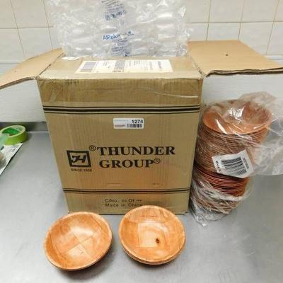 NEW Thunder Group 6 Inch Woven Wood Bowls