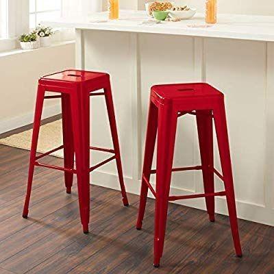 Set of Two Tabouret 3503-30 30-inch Backless Metal ...