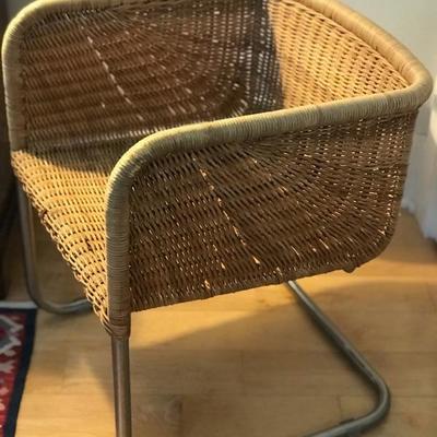 Mid century chrome wicker chair