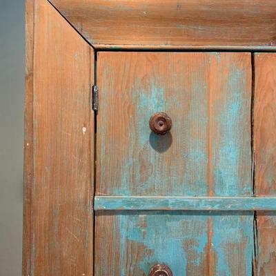 Antique Cupboard with Distressed Paint