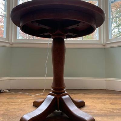 Cherry Round Occasional Table with Pedestal Base 