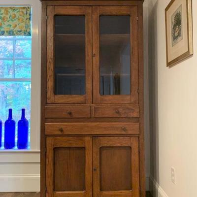 Antique Hutch with Carved Molding 