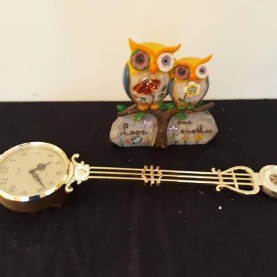 Owl Figurine and Clock