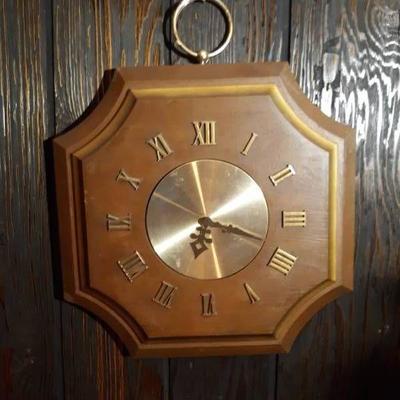 Wall Hanging Clock Gold Accents