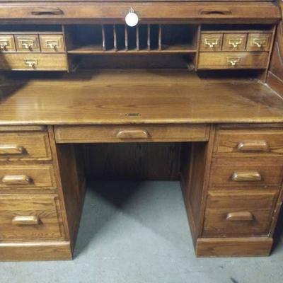 Absolutely Stunning Full Size Roll Top Desk