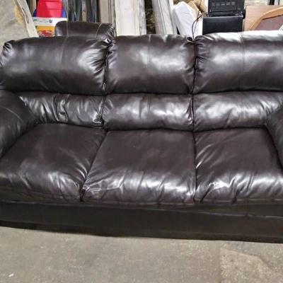 Super Nice Dark Brown Bonded Leather Couch