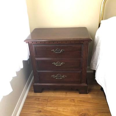 TWO Broyhill Dark Wood Night Stands  - $100 Each -  (24W  15D  25H)