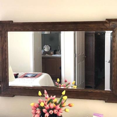 Matching Century Walnut Stain Hanging Mirror -$75 - (50L  31W)