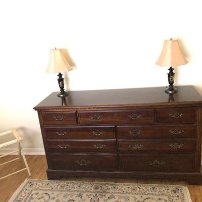Broyhill Dark Wood Dresser - $225 - (60W  19D  32H)
