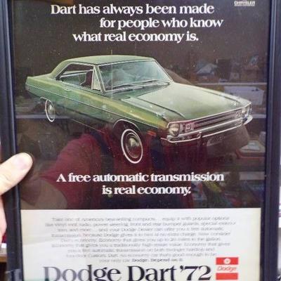 Framed 1972 Dodge Dart Ad - 11x14
