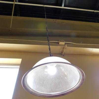 2 Hanging Glass Lights w Track